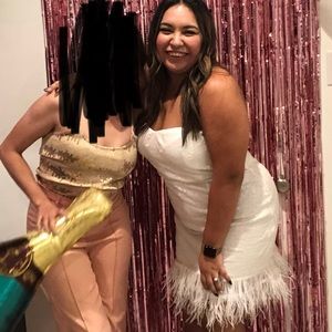 Lulus Sequin Feather Dress